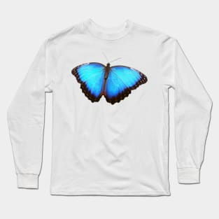 Blue Butterfly Long Sleeve T-Shirt